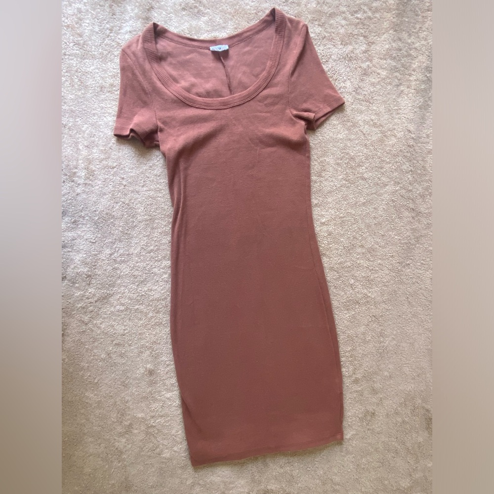 Cotton On Rust Short Sleeve Bodycon Dress
